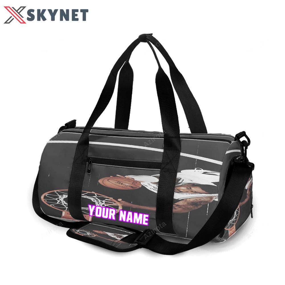 San antonio spurs player throwing ball personalized name travel bag gym bag 2256 Travel Bag