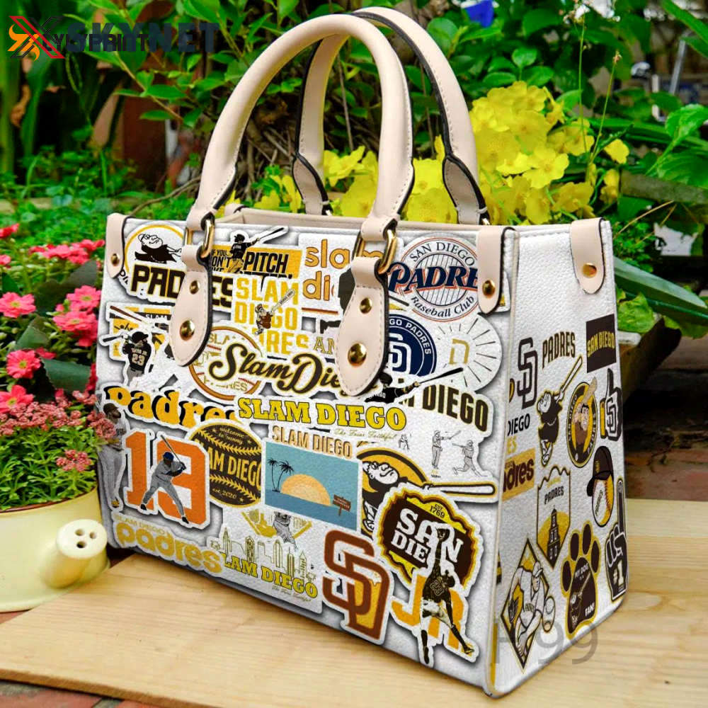 San diego padres leather handbag for women gift 2428 Women Leather Hand Bag