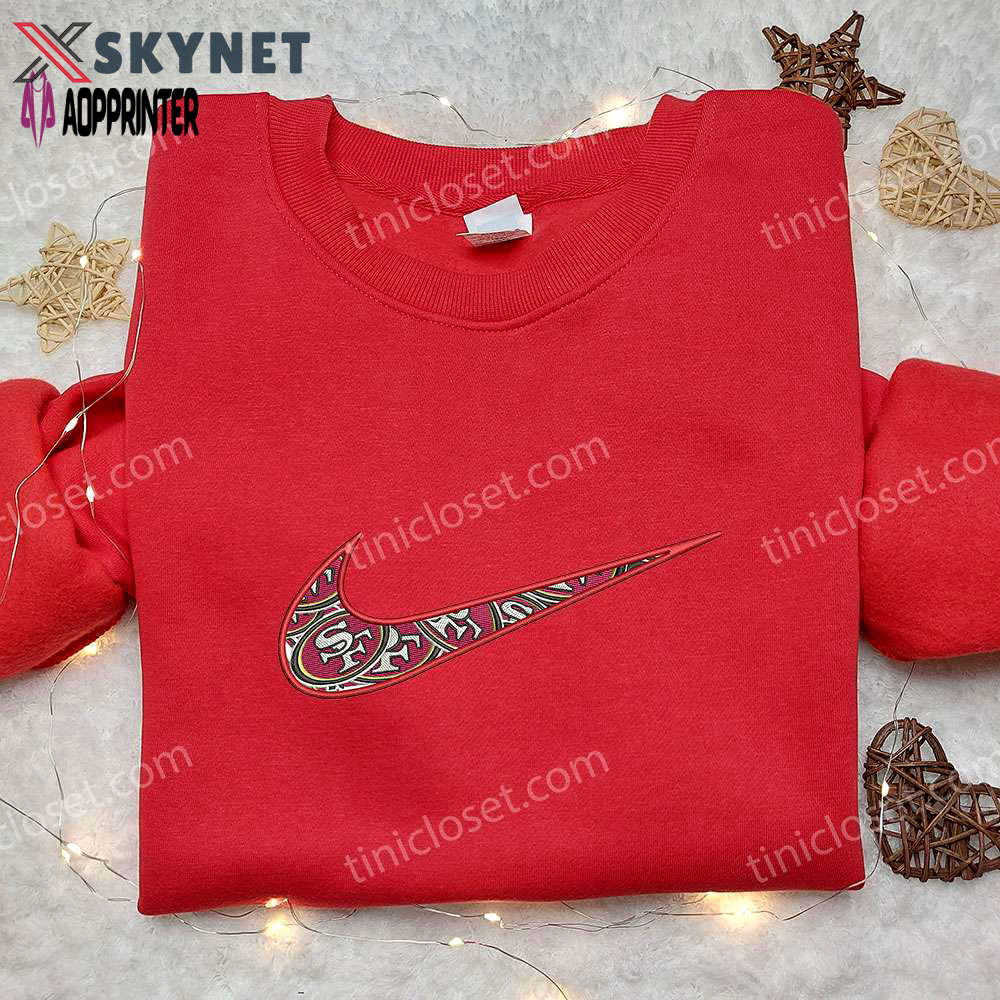 San francisco 49ers x nike embroidered sweatshirt – nfl sport team shirt Embroidered Shirt