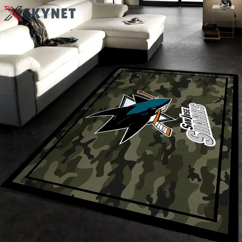 San jose sharks nhl 1 area rug living room and bedroom rug regtangle carpet Rectangle Rug