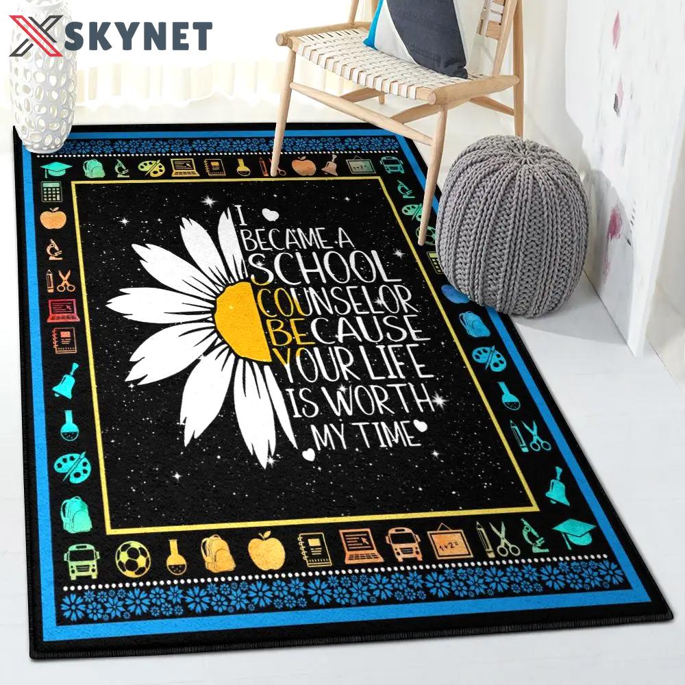 School cool rugs, i became a school counselor rug Rectangle Rug