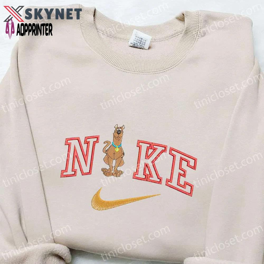 Scooby doo x nike cartoon embroidered shirt sweatshirt & hoodie – customized fun wear Embroidered Shirt