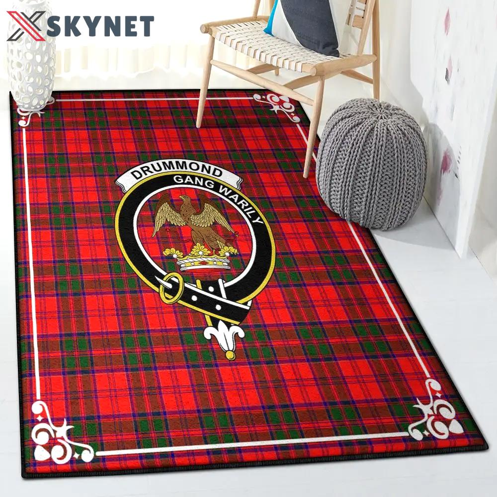 Scottish clan modern rugs, drummond clan badge tartan rug Rectangle Rug