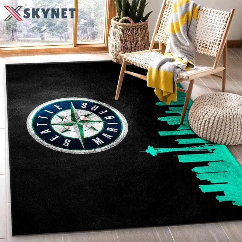 Seattle mariners area rug mlb baseball team logo living room rugs home decor 4 Rectangle Rug