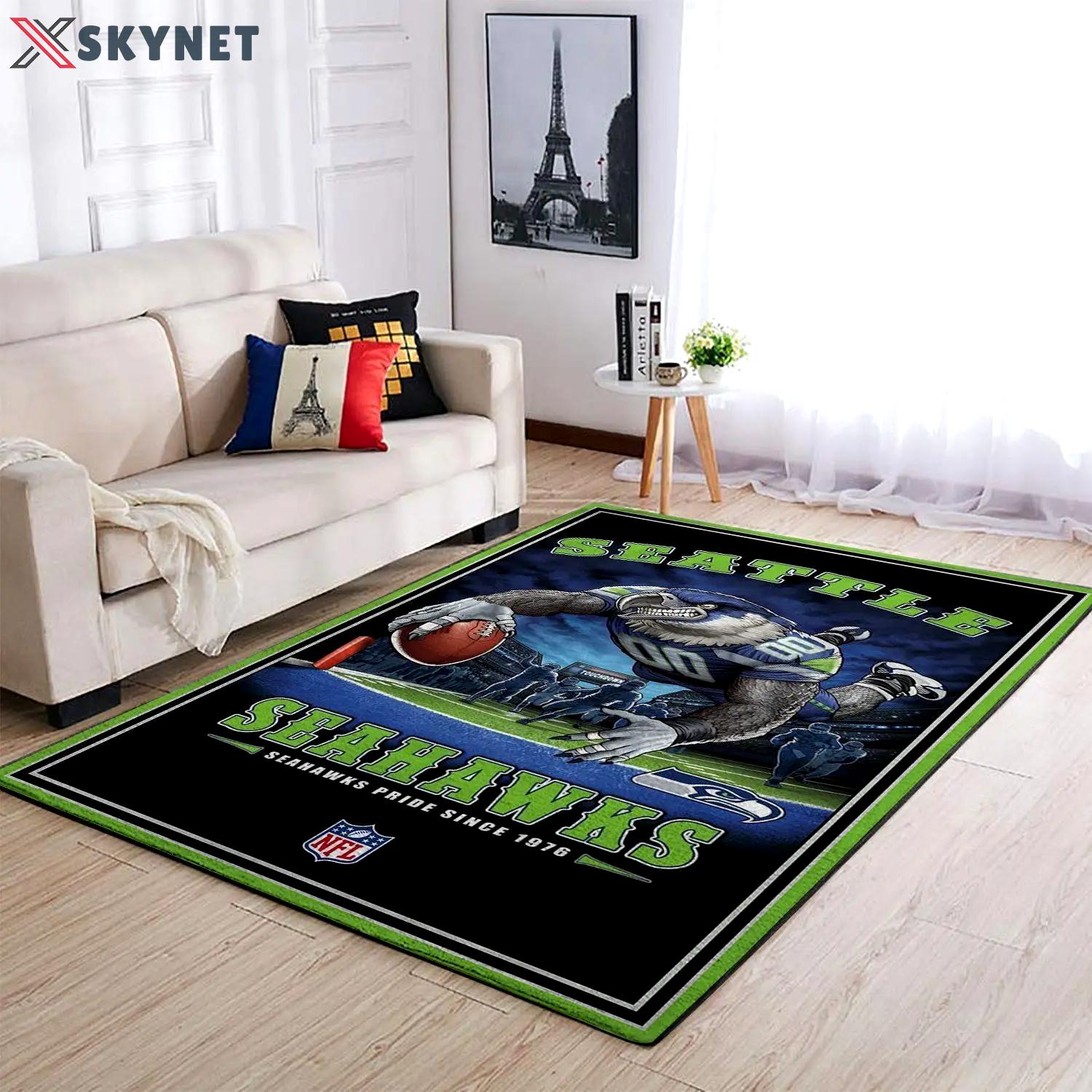 Seattle seahawks nfl team pride rectangle rug living room regtangle carpet Rectangle Rug