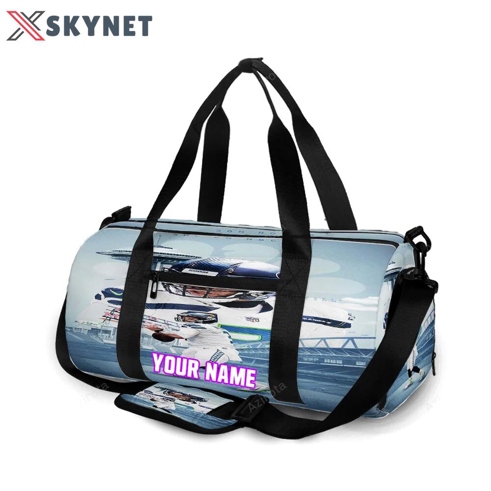 Seattle seahawks russell wilson1 personalized name travel bag gym bag 1835 Travel Bag