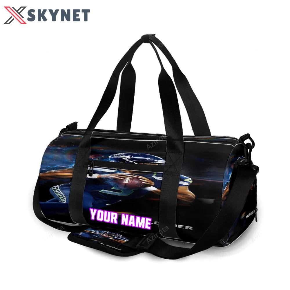 Seattle seahawks russell wilson8 personalized name travel bag gym bag 695 Travel Bag