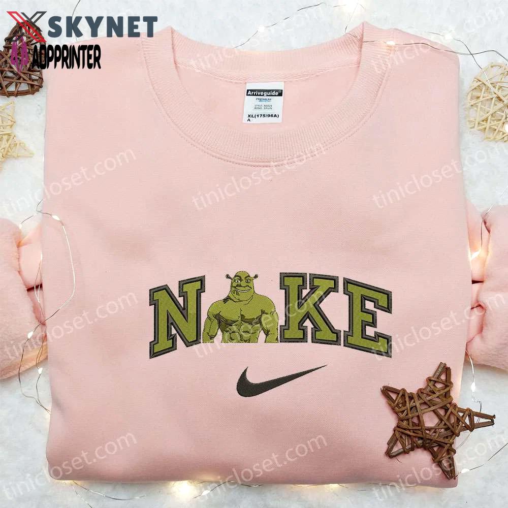 Shrek x nike & disney characters embroidered sweatshirt – custom hoodie Embroidered Shirt