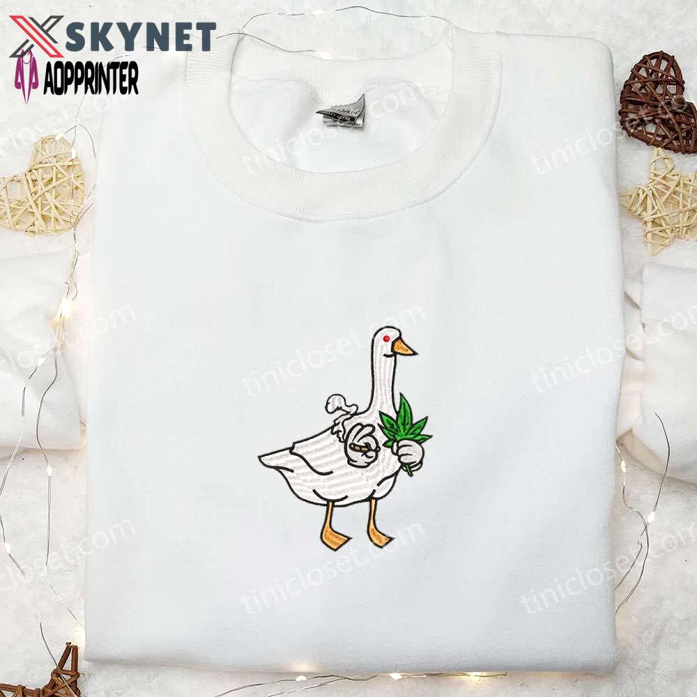 Silly goose animal & funny embroidered shirt – playful designs for a unique style Embroidered Shirt