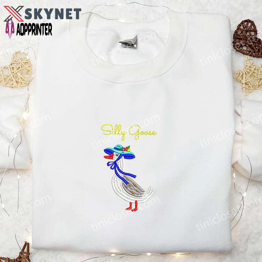 Silly goose animal & funny embroidered shirt: unique & playful designs! Embroidered Shirt