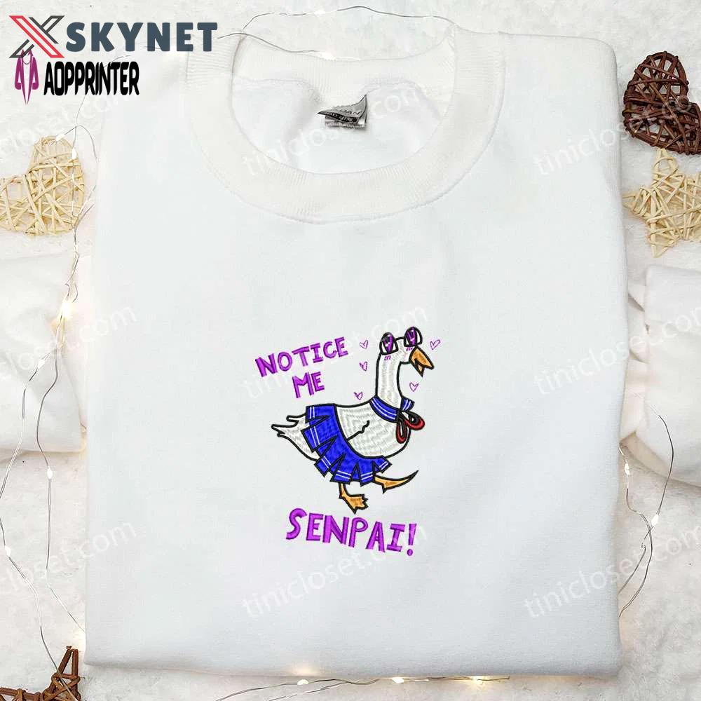 Silly goose embroidered shirt – animal & funny design for a playful look Embroidered Shirt