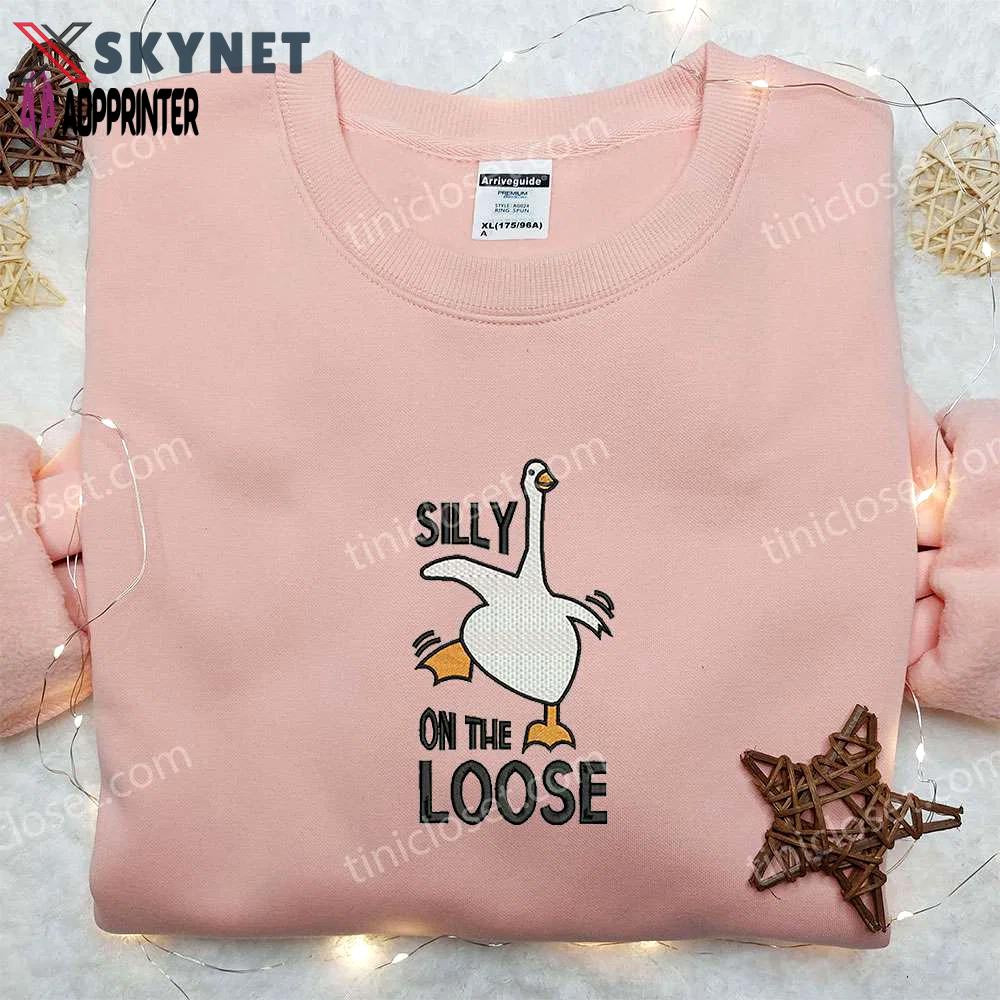 Silly goose on the loose university embroidered shirt – animal & cute design Embroidered Shirt