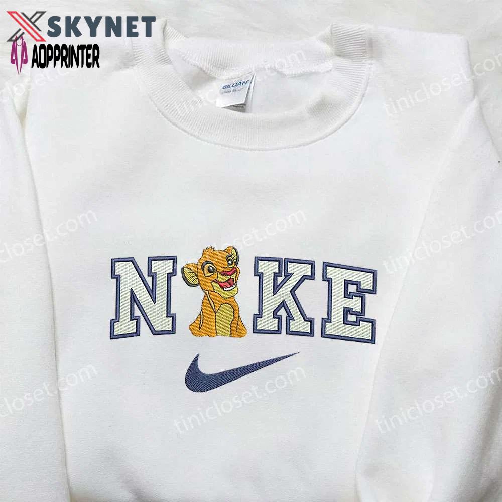 Simba x nike embroidered sweatshirt: lion king disney inspired shirt Embroidered Shirt