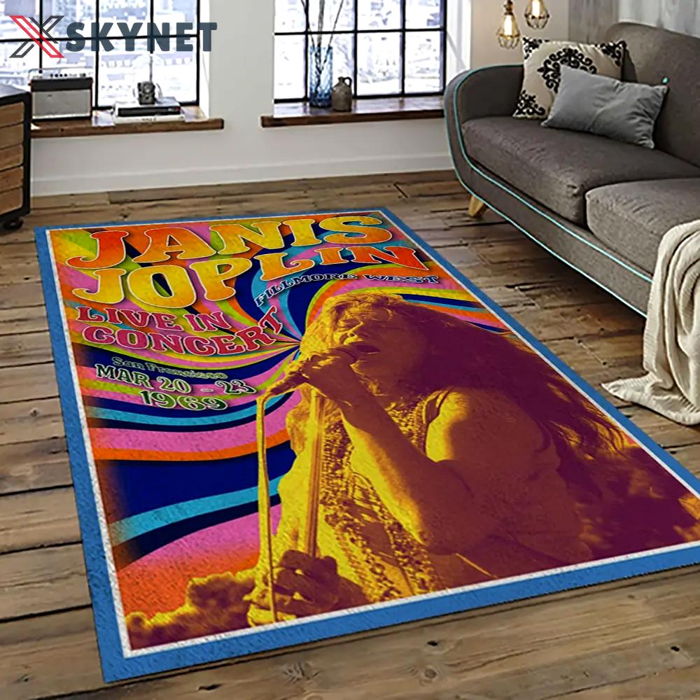 Singer janis joplin music carpet rectangle area rug for living room bedroom decor jj31 Rectangle Rug