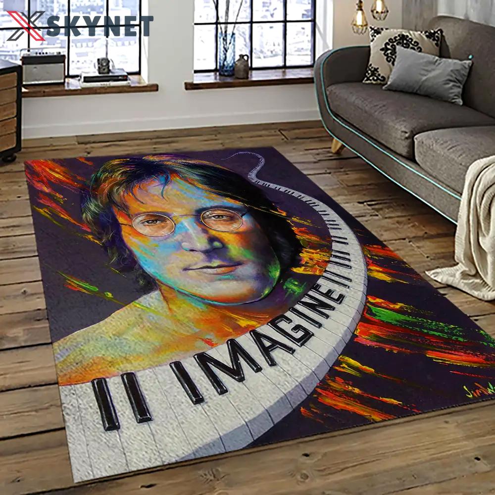 Singer john lennon music carpet rectangle area rug for living room bedroom decor jl22 Rectangle Rug