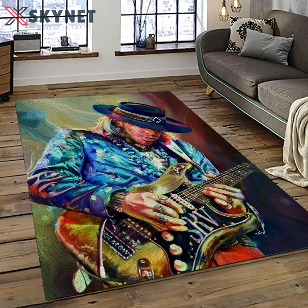 Singer stevie ray vaughan music carpet rectangle area rug for living room bedroom decor srv04 Rectangle Rug
