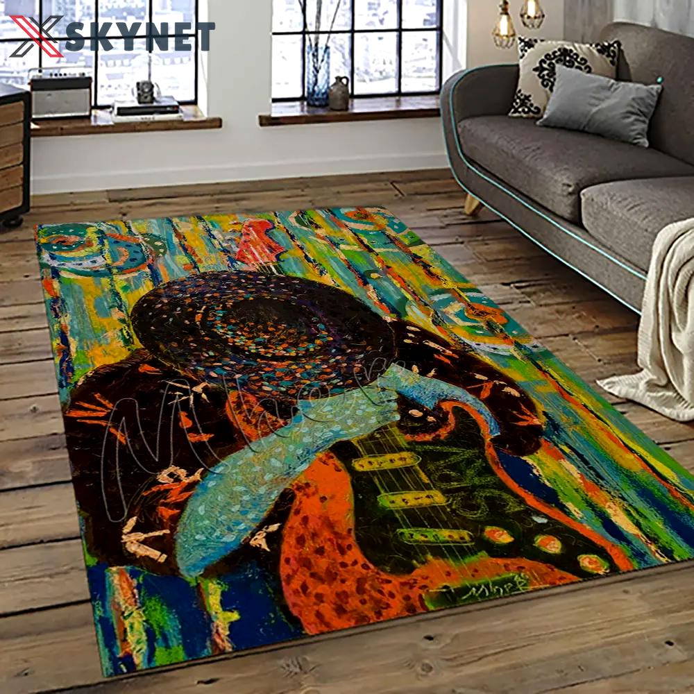 Singer stevie ray vaughan music carpet rectangle area rug for living room bedroom decor srv07 Rectangle Rug