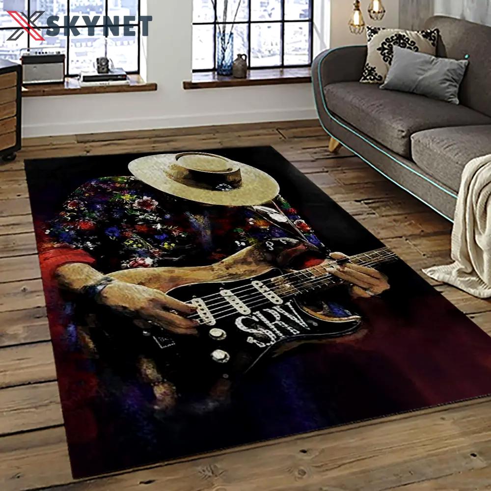 Singer stevie ray vaughan music carpet rectangle area rug for living room bedroom decor srv13 Rectangle Rug