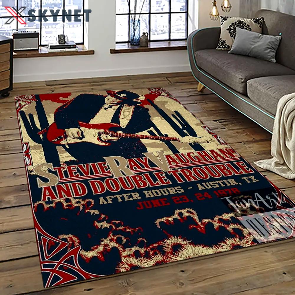 Singer stevie ray vaughan music carpet rectangle area rug for living room bedroom decor srv42 Rectangle Rug