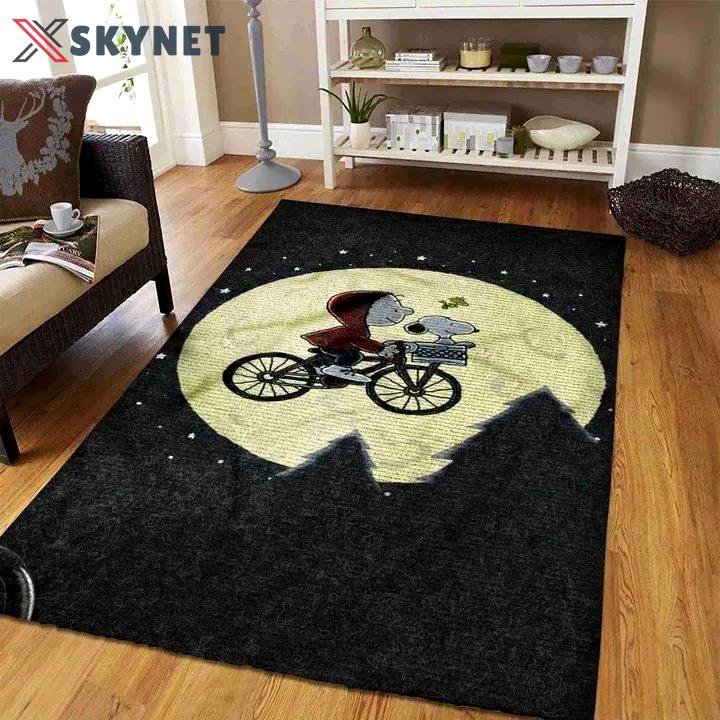 Snoopy area rug disney rugs rug regtangle carpet floor decor home decor v6717 Rectangle Rug