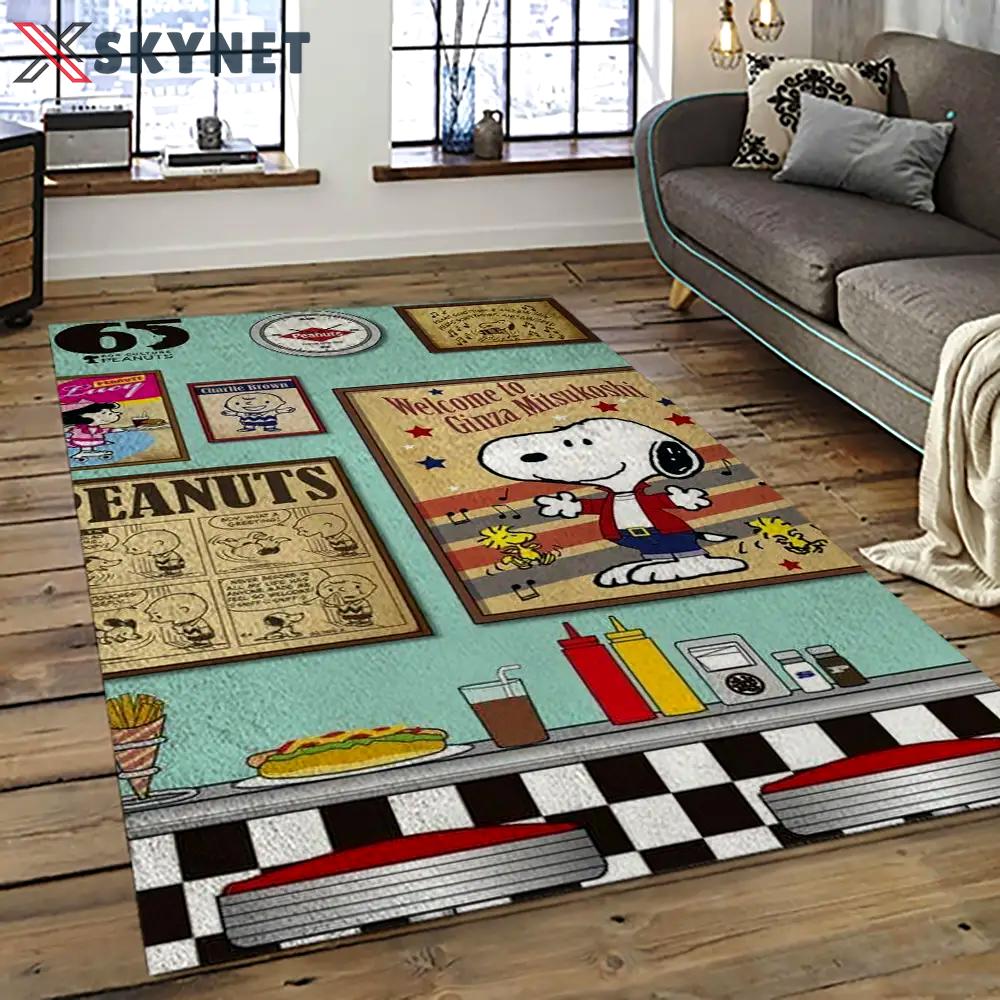 Snoopy cartoon movie carpet rectangle area rug for living room bedroom decor snp82 Rectangle Rug