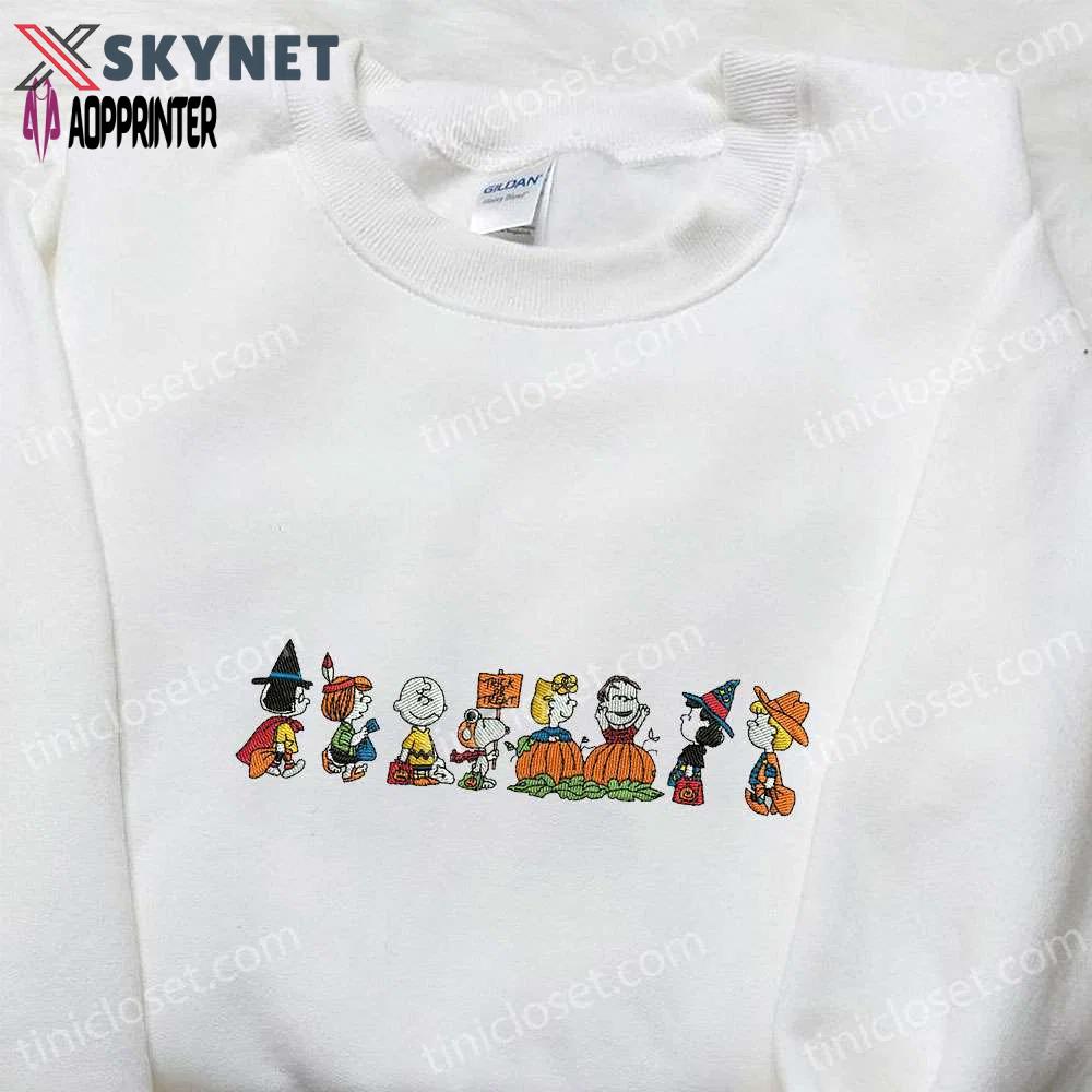 Snoopy halloween group shirt & peanuts hoodie: best embroidered halloween gift ideas Embroidered Shirt