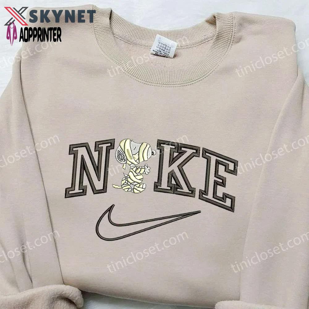 Snoopy mummy x nike embroidered sweatshirt: halloween & nike inspired shirt Embroidered Shirt