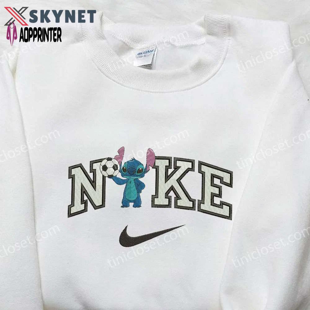 Soccer stitch x nike embroidered sweatshirt & lilo and stitch shirt nike inspired embroidery Embroidered Shirt