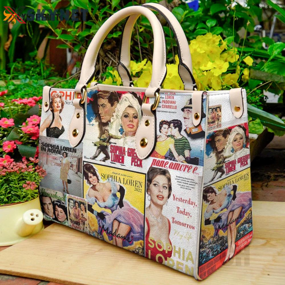 Sophia loren leather bag for women gift 1123 Women Leather Hand Bag