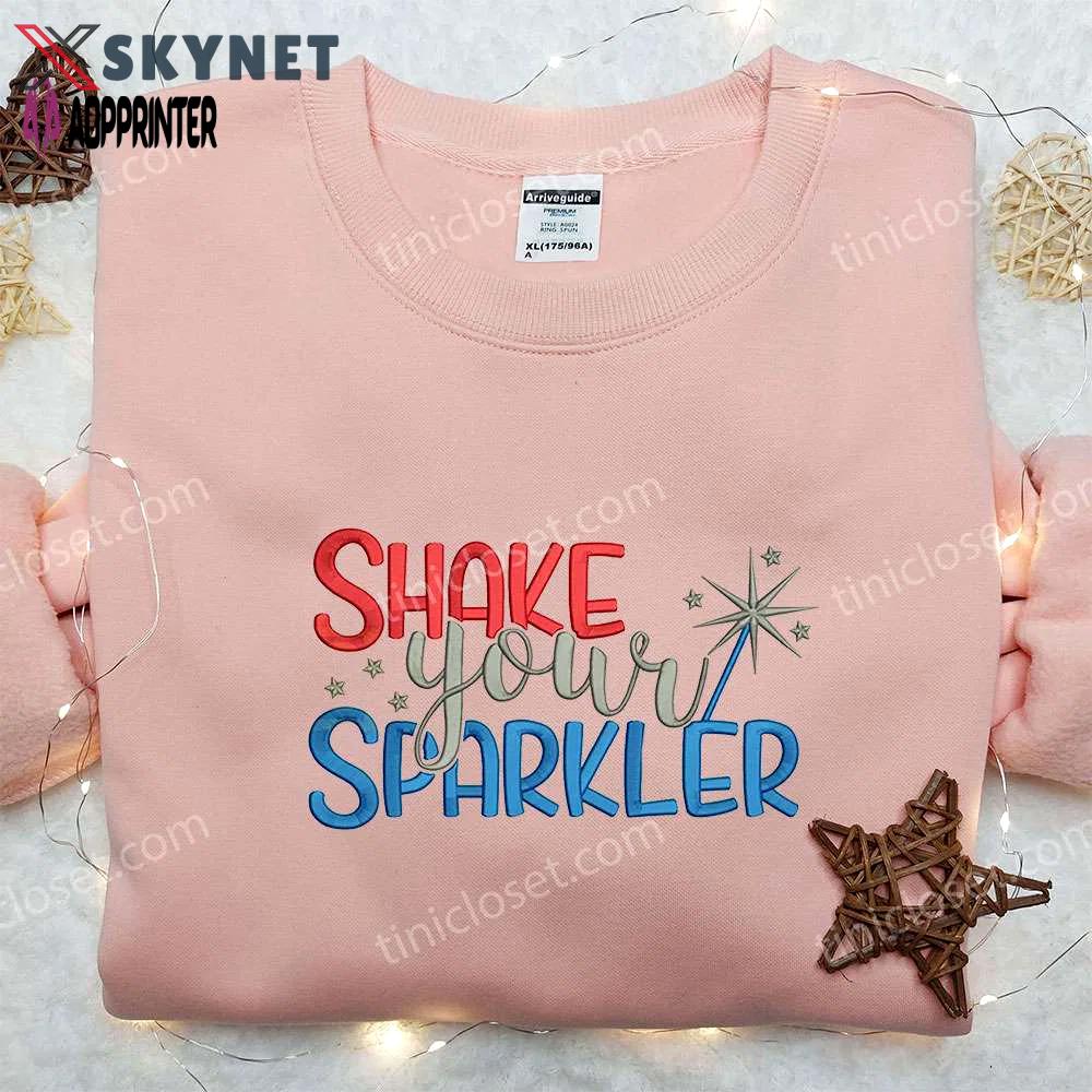 Sparkler embroidered shirt: celebrate 4th of july with the best patriotic shirts & national day gifts! Embroidered Shirt