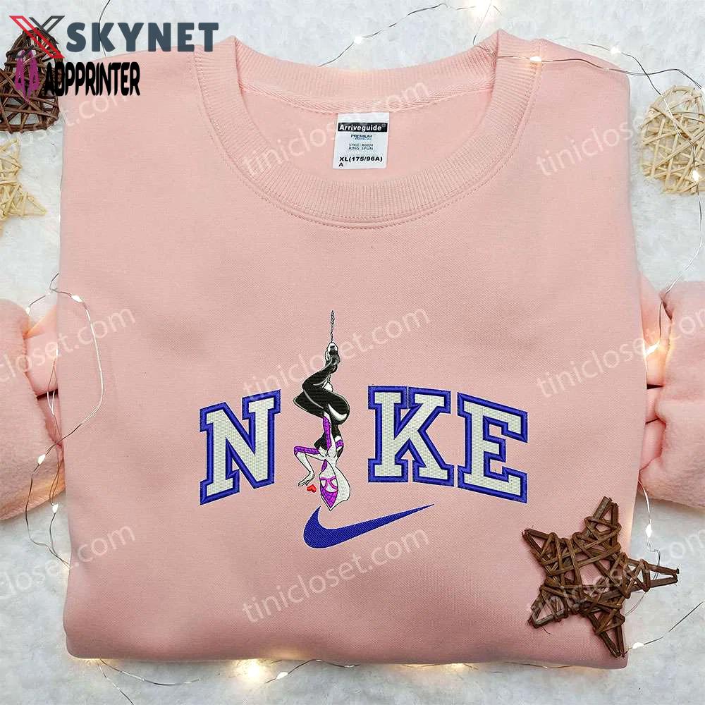 Spider-gwen x nike embroidered sweatshirt: spider-verse & nike inspired shirt Embroidered Shirt