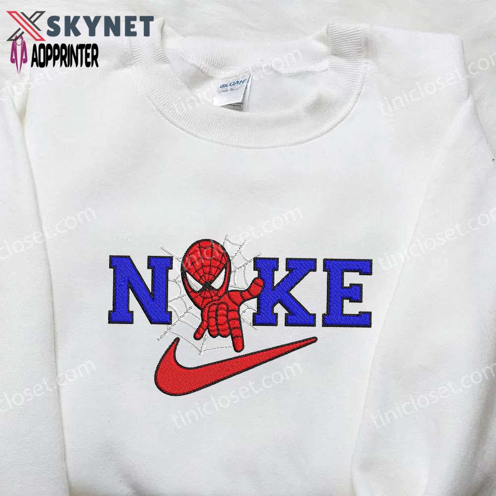 Spider-man x nike embroidered hoodie & no way home shirt: nike-inspired marvel apparel Embroidered Shirt