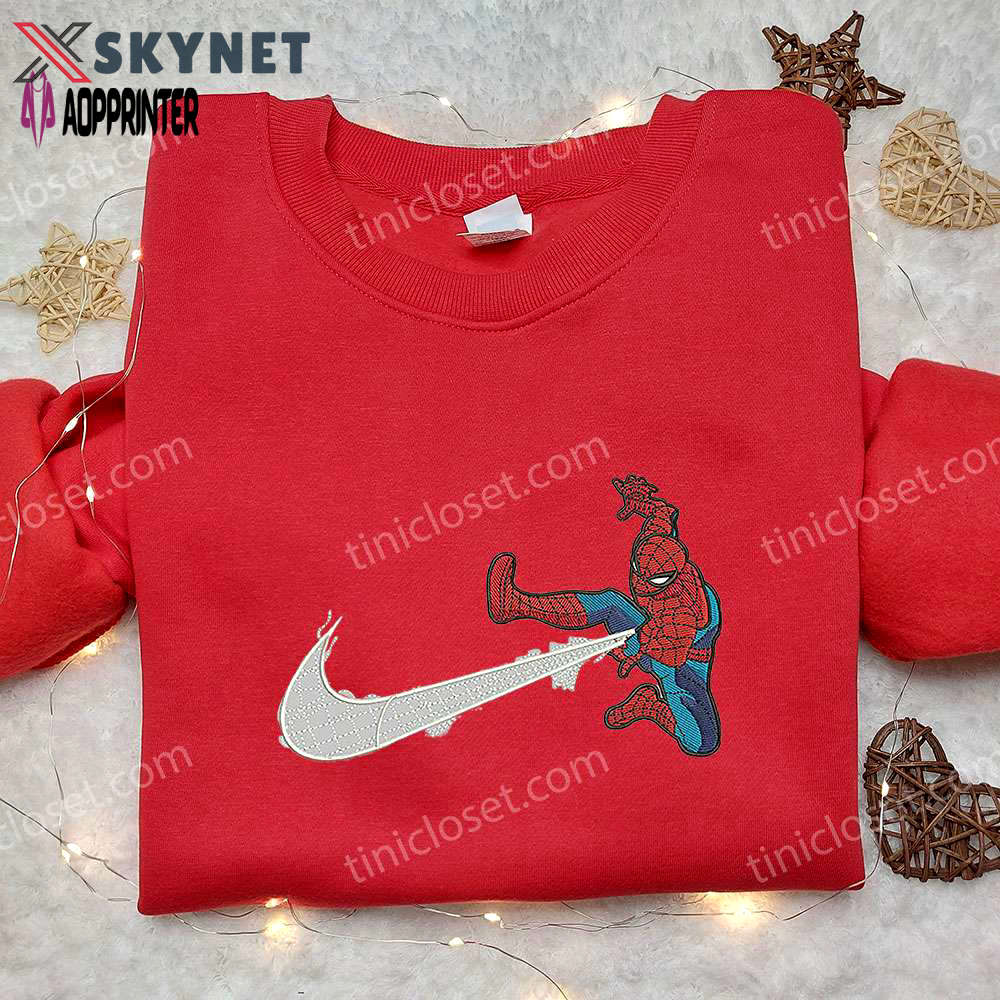 Spider-man x nike swoosh embroidered sweatshirt – best family gifts Embroidered Shirt