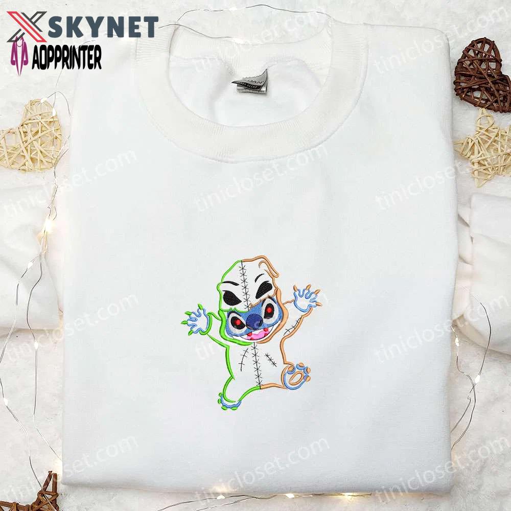 Spooktacular halloween stitch oogie boogie embroidered shirt – disney s cute halloween embroidery Embroidered Shirt