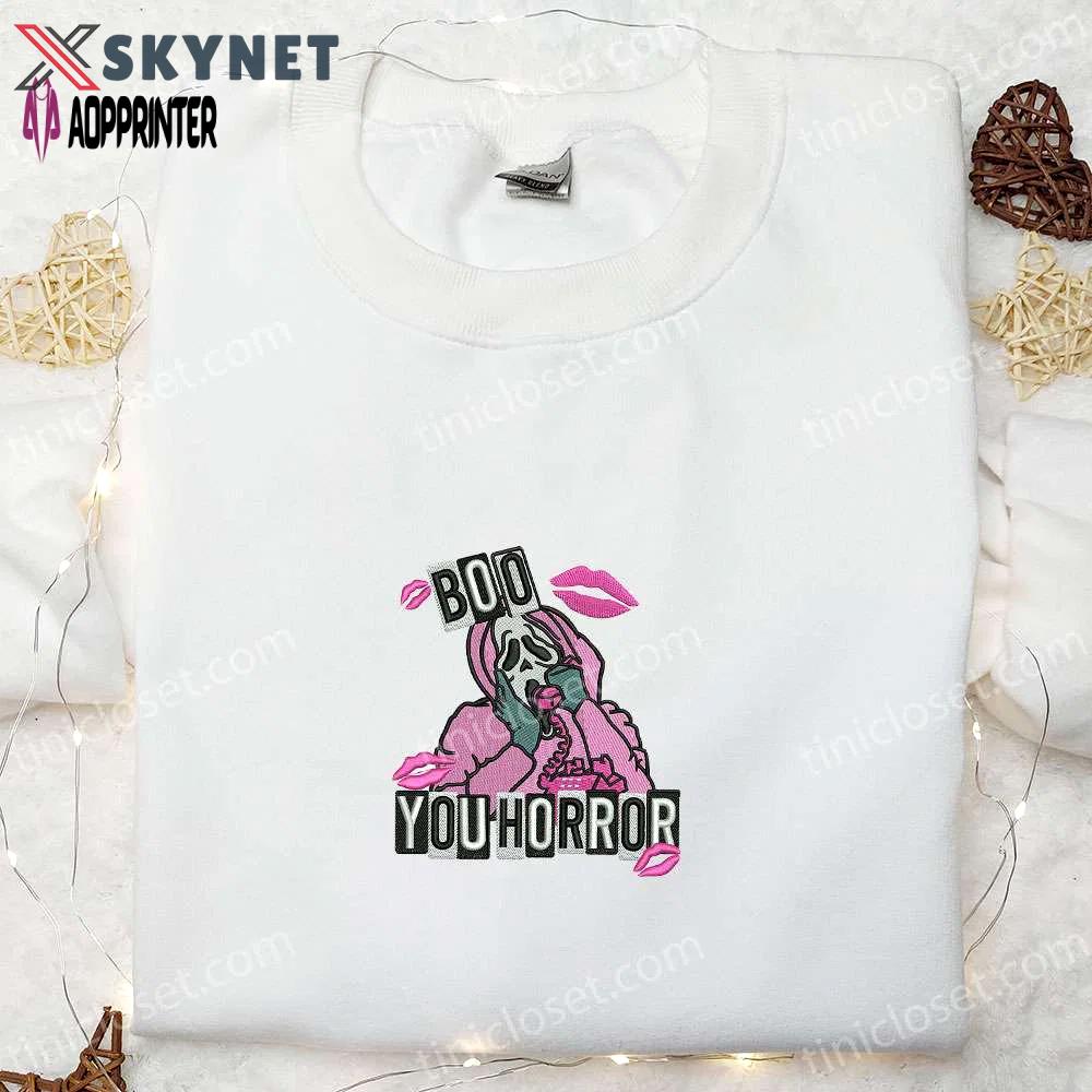 Spooktacular horror embroidered shirt: perfect halloween gift idea Embroidered Shirt