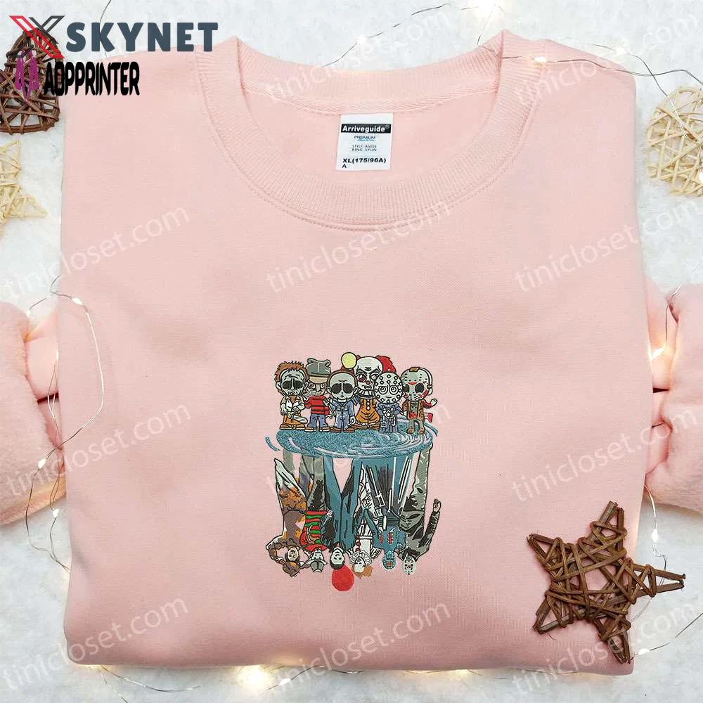 Spooktacular horror film group sweatshirt hoodie & shirt: embroidered halloween characters Embroidered Shirt
