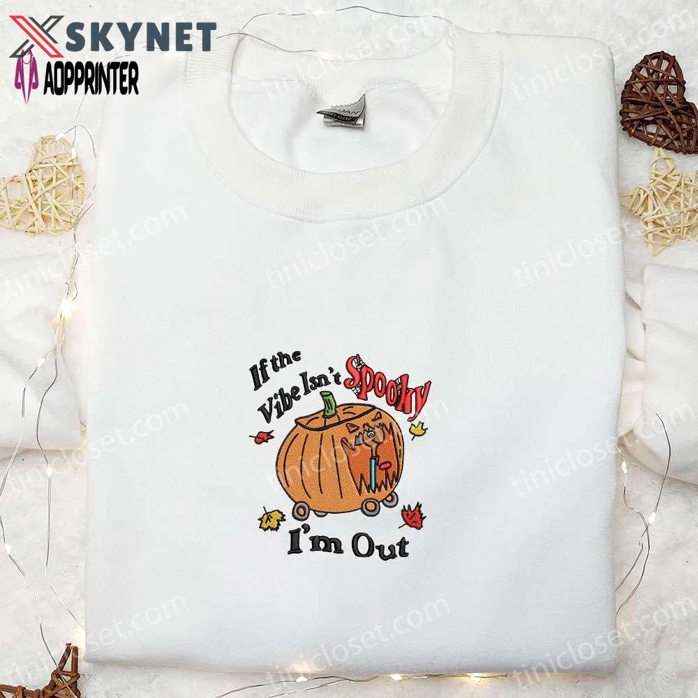 Spooky-approved pumpkin embroidered shirt: funny & cool halloween attire Embroidered Shirt