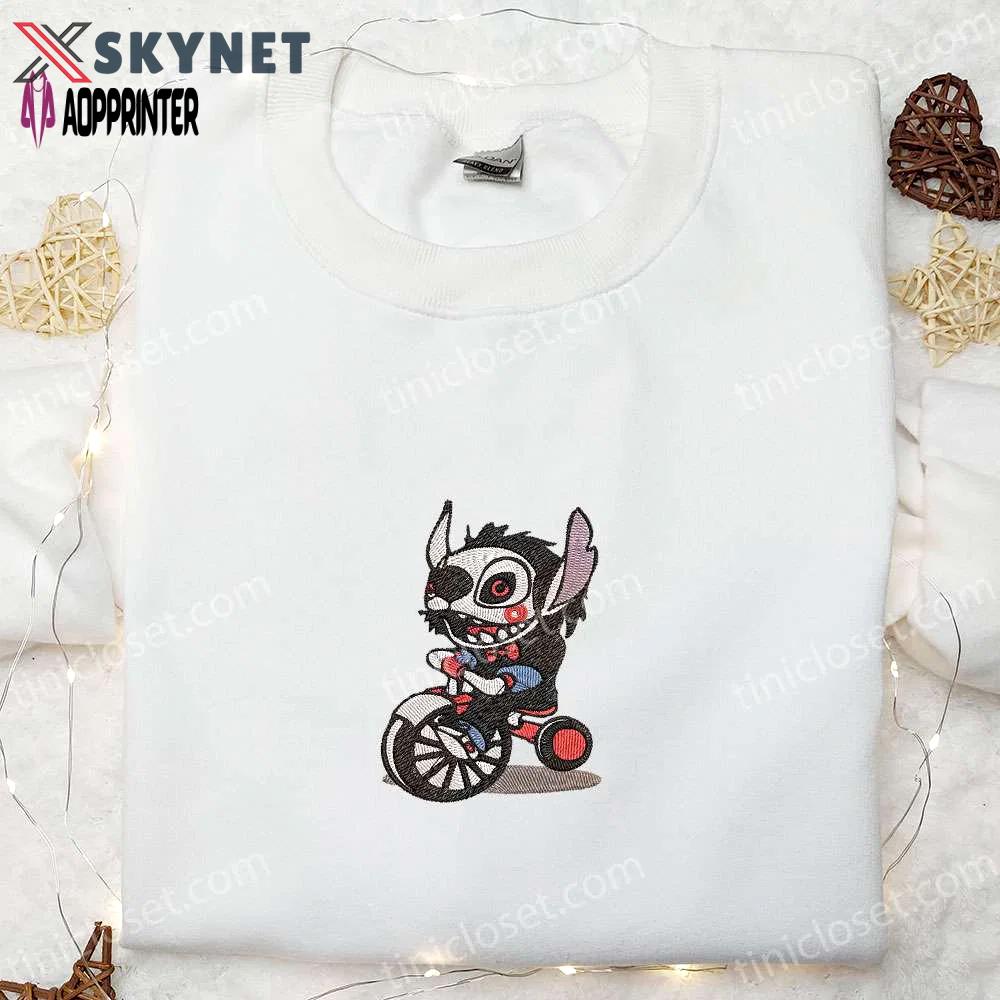 Spooky stitch embroidered sweatshirt disney hoodie & funny shirt: halloween must-haves Embroidered Shirt