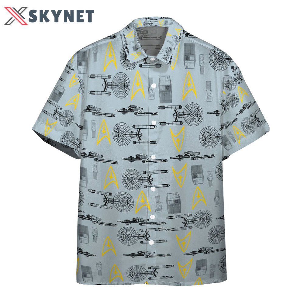 Star trek shipyards gray custom hawaiian shirt for men women Hawaii Shirt Shorts & Flip Flops
