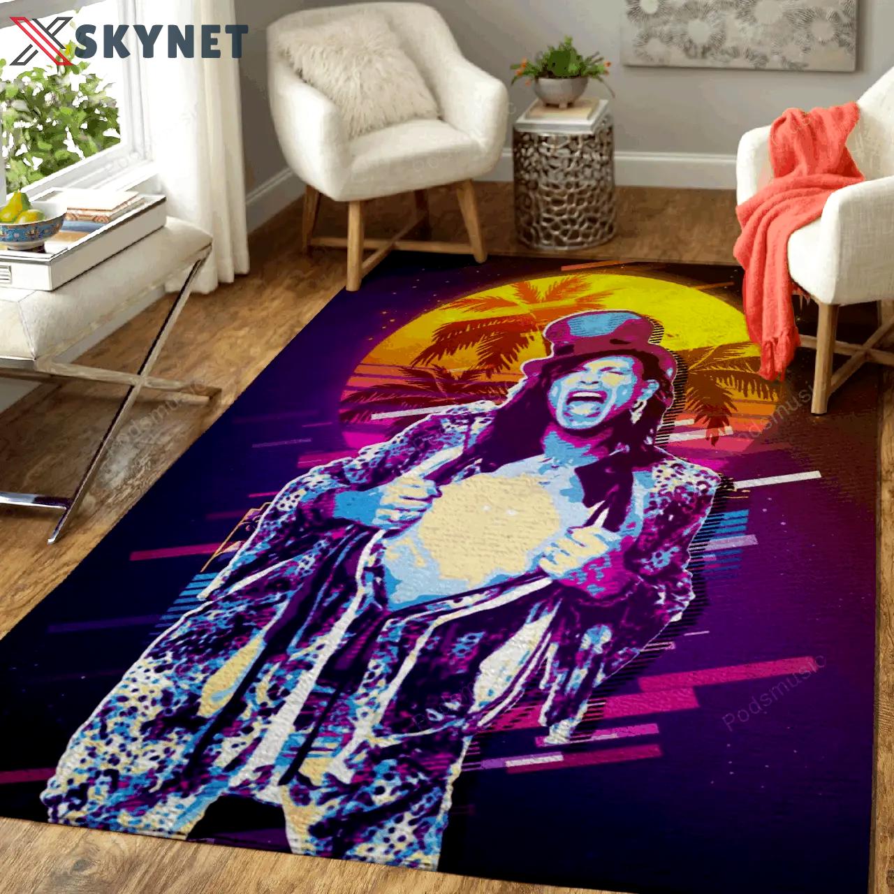 Steven tyler artwork music synthwave 80s art for fans area rug living room carpet rug regtangle carpet floor decor home decor Rectangle Rug