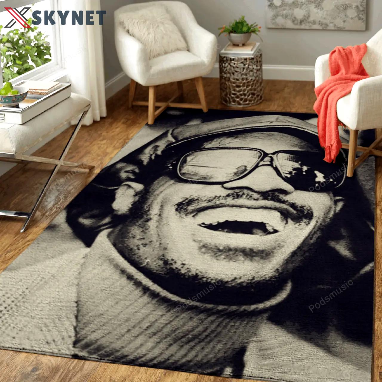Stevie wonder smile music artist art for fans area rug living room carpet rug regtangle carpet floor decor home decor Rectangle Rug