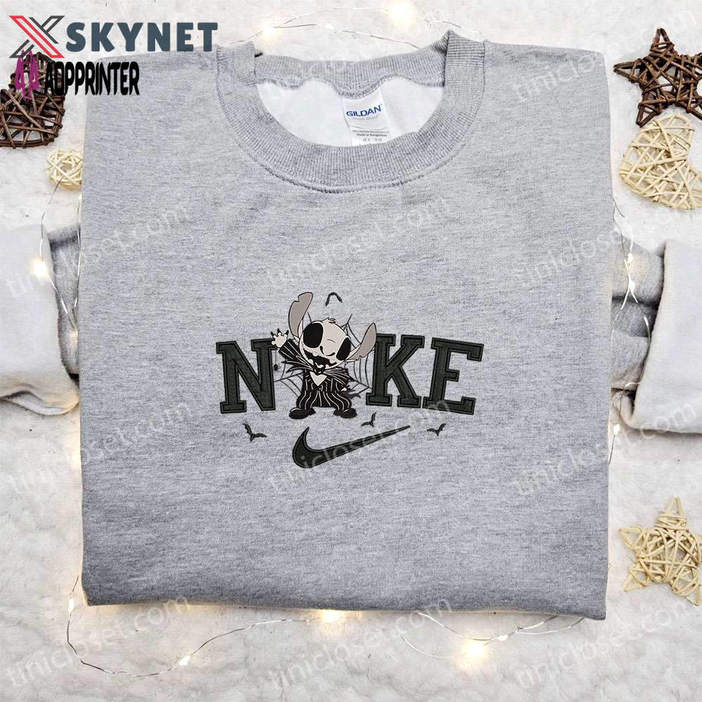 Stitch jack halloween x nike embroidered sweatshirt – horror movie shirt best gift ideas Embroidered Shirt