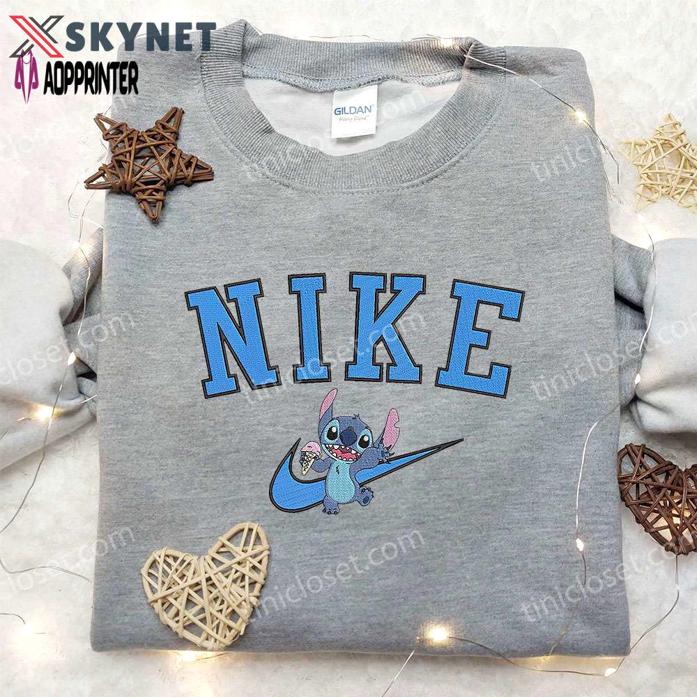 Stitch x nike embroidered hoodie & shirt: best birthday gift ideas Embroidered Shirt