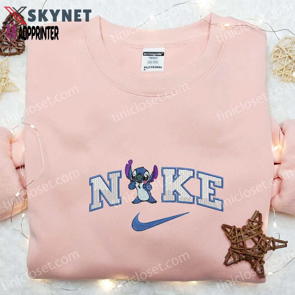 Stitch x nike embroidered sweatshirt lilo and stitch disney shirt perfect gift Embroidered Shirt