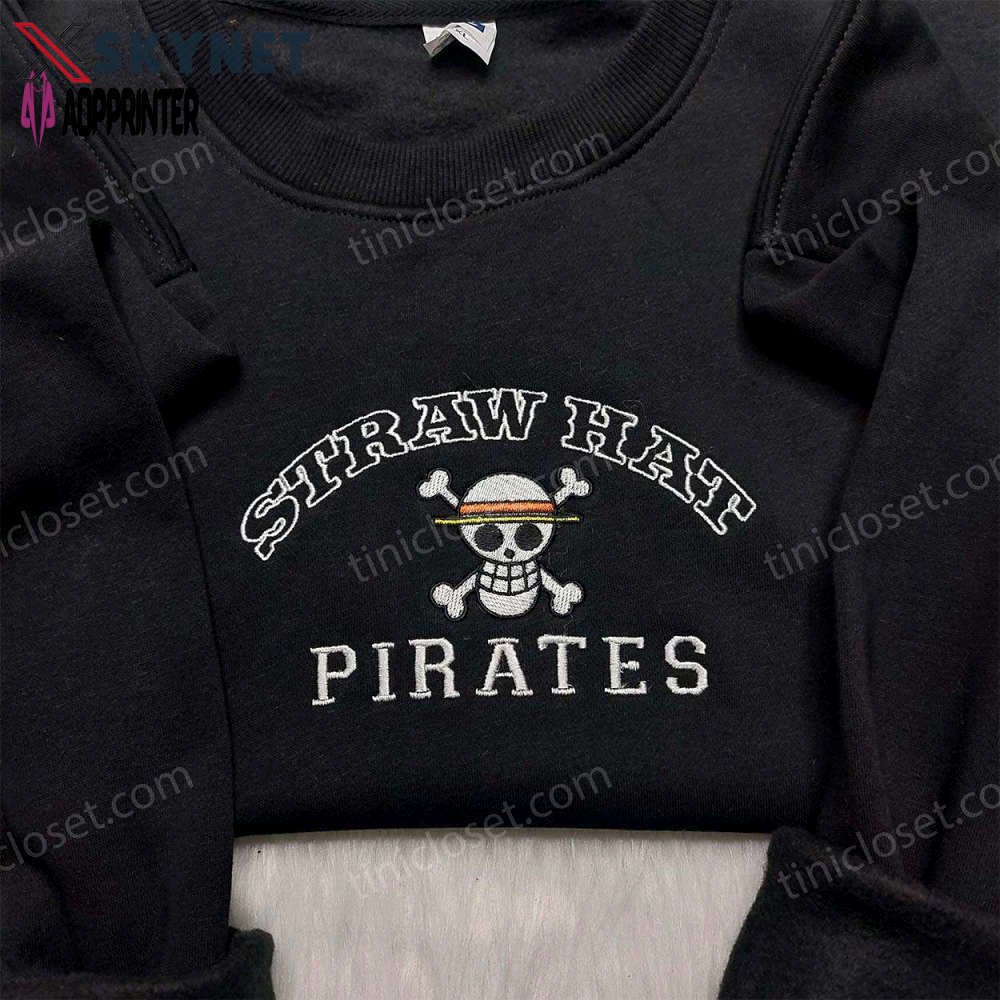 Straw hat pirates embroidered shirt: one piece anime clothing Embroidered Shirt
