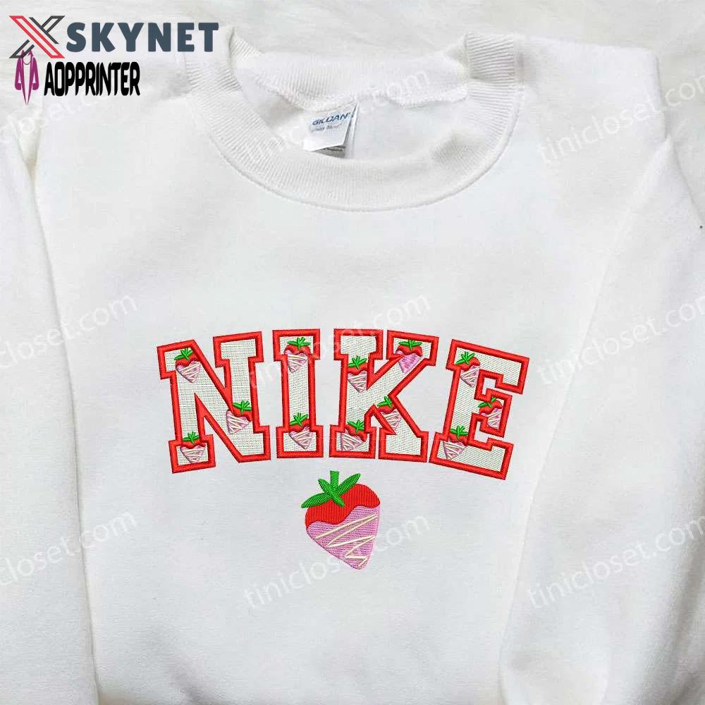 Strawberry cream x nike embroidered sweatshirt – favorite food inspired shirt Embroidered Shirt
