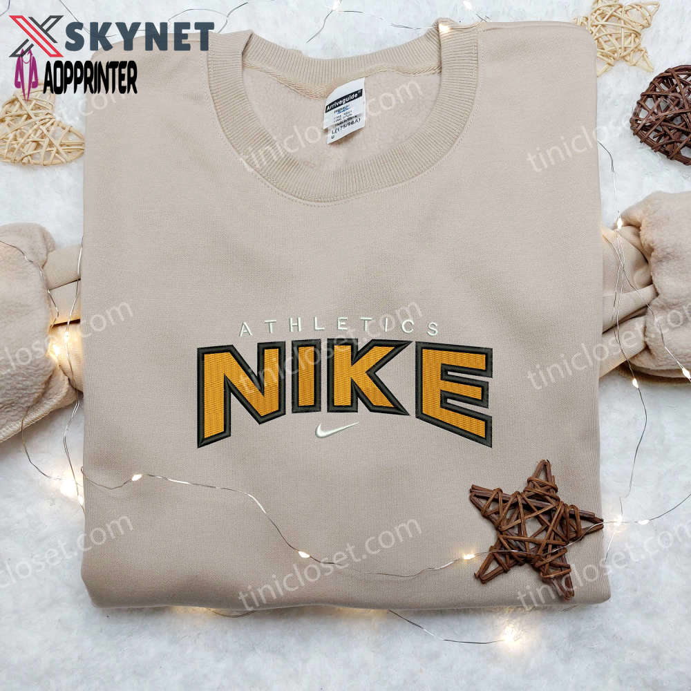 Stylish athletics x nike embroidered shirt: unique nike inspired design Embroidered Shirt