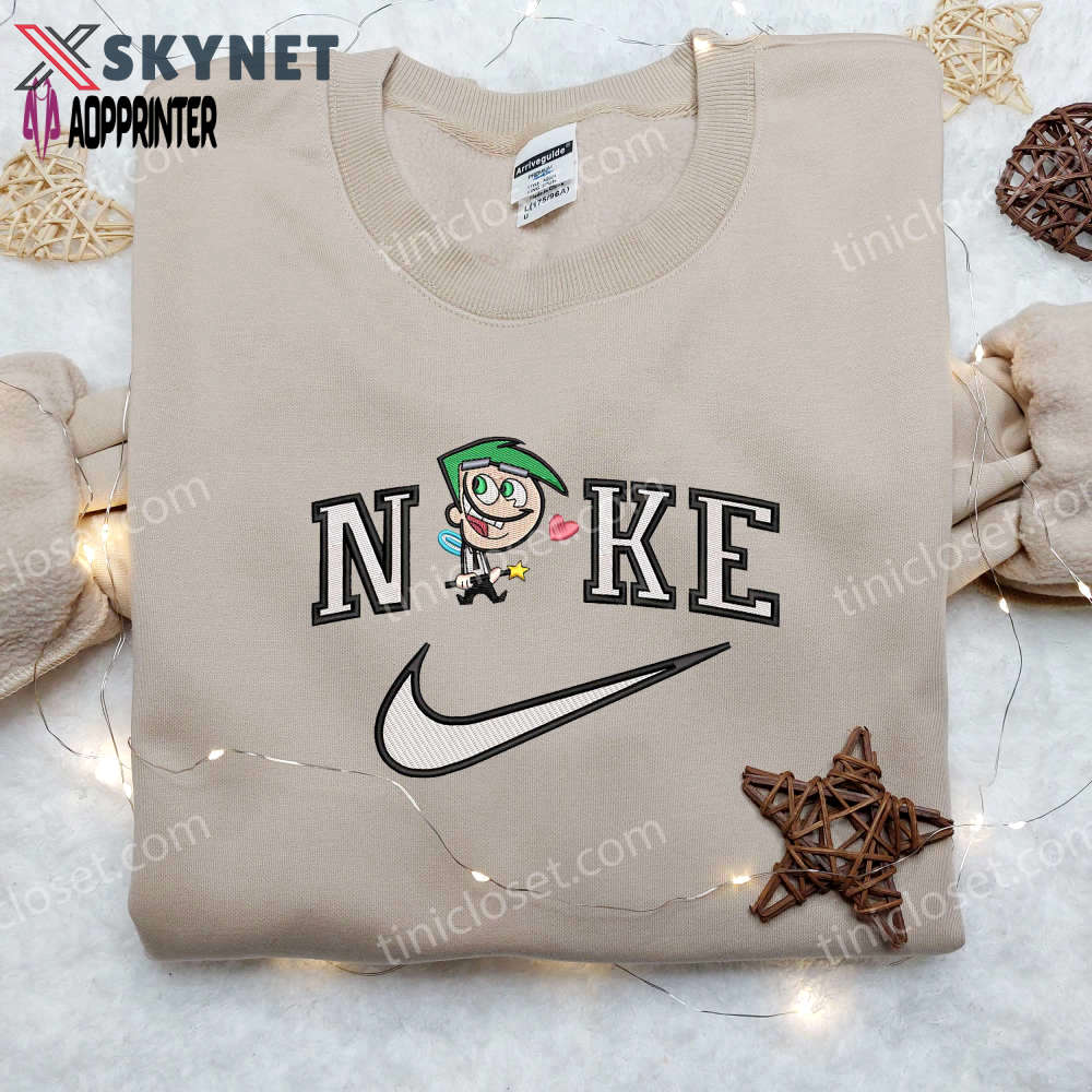 Stylish cosmo x nike & fairly oddparents embroidered shirts – customizable nike designs Embroidered Shirt
