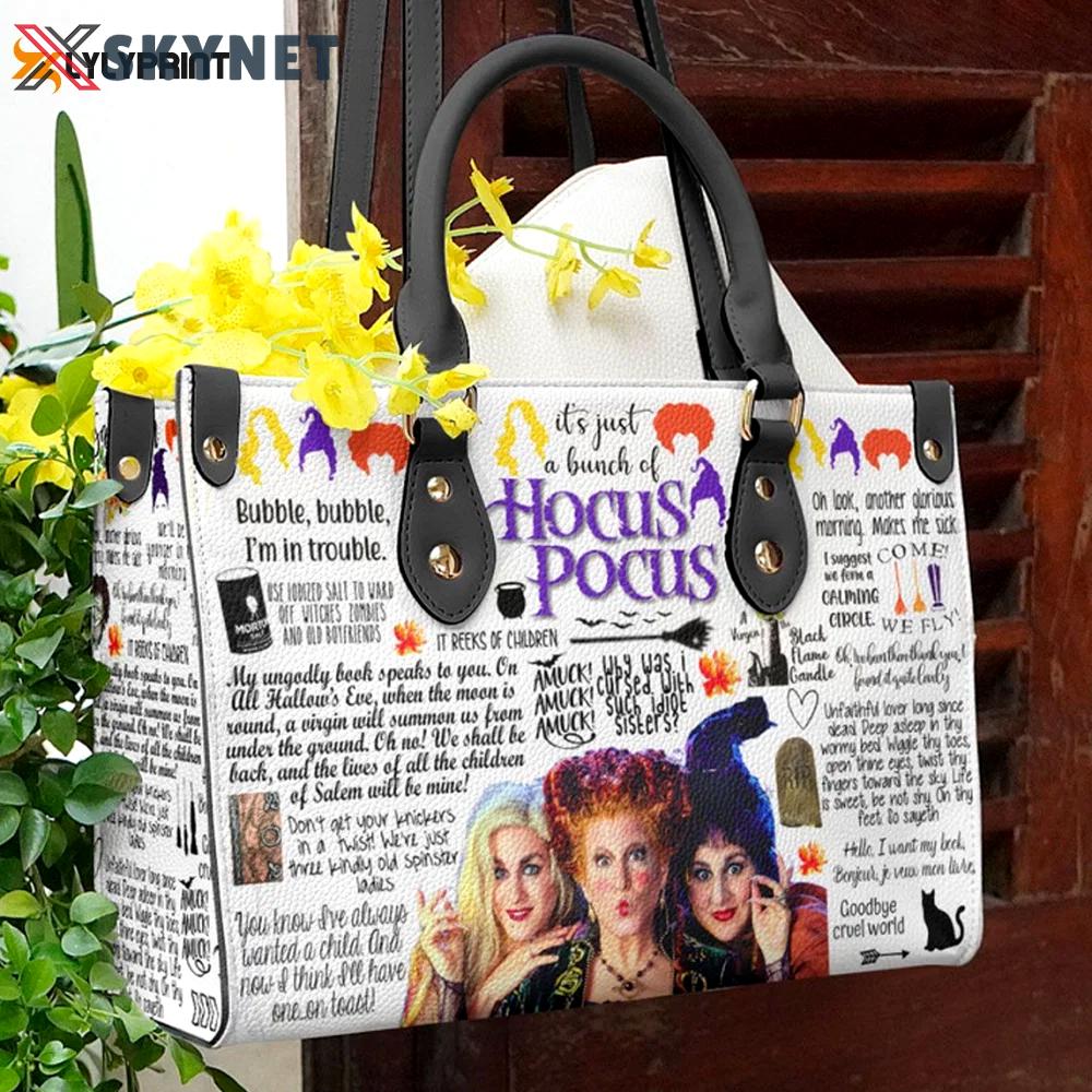 Stylish hocus pocus leather hand bag gift for women’s day – perfect women s day gift 122 Women Leather Hand Bag