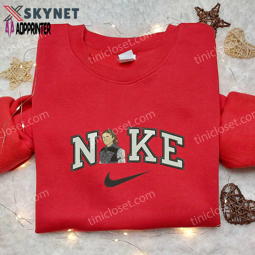 Stylish winter soldier x nike embroidered sweatshirt – celebrity inspired shirt Embroidered Shirt